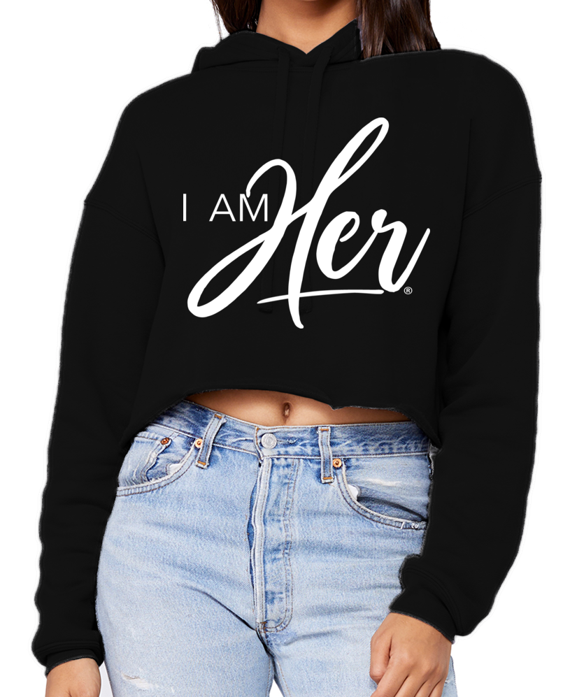 I AM HER Signature Women's Cropped Fleece Hoodie