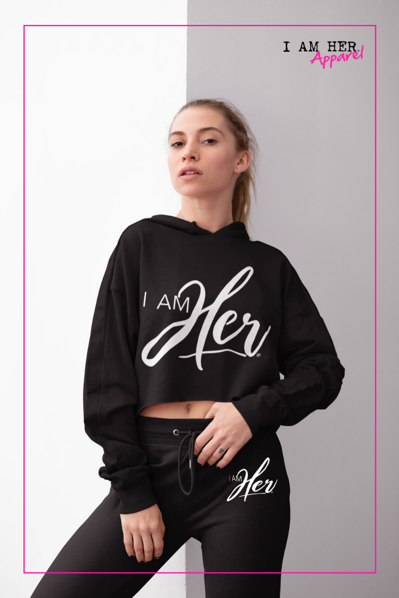 I AM HER Signature Women's Cropped Fleece Hoodie