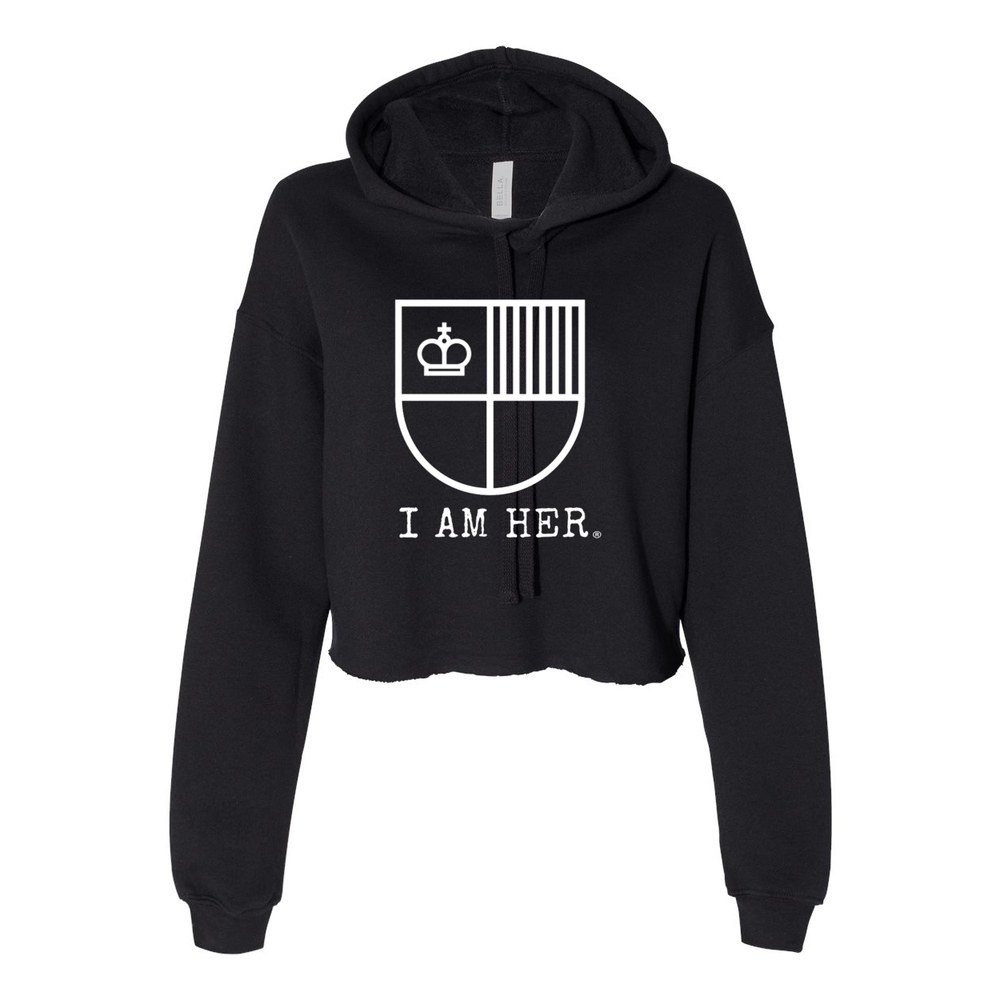 I AM HER Shield Women's Cropped Fleece Hoodie